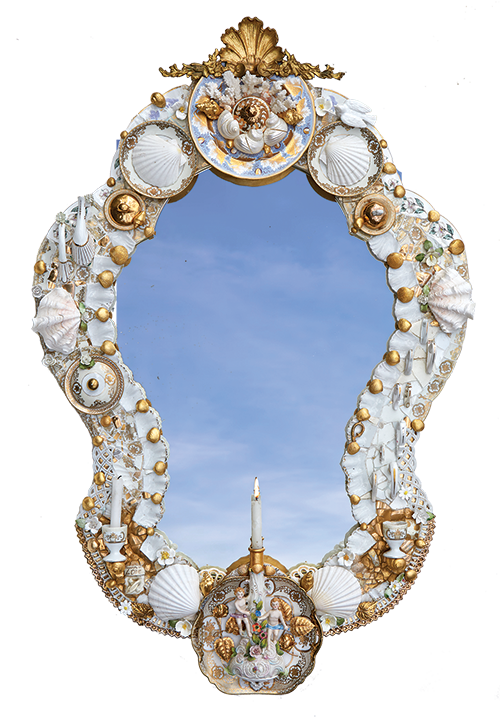 mosaic mirror - Golden Cherubs